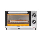Betty Crocker 9L Toaster Oven, 2-Slice Toaster with Bake, Broil & Toast Functions, Includes Baking Pan & Rack, BC-5665B, Black/Silver