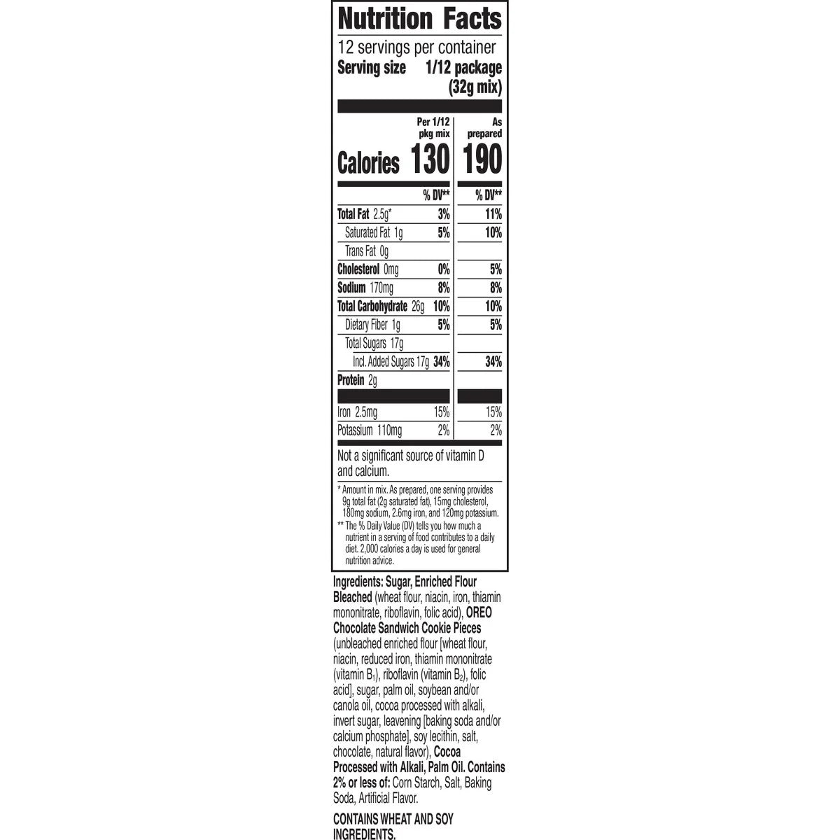 Betty Crocker Oreo Brownie Mix Topped with Oreo Cookie Pieces - 13.6oz: No Artificial Preservatives, No High Fructose Corn Syrup