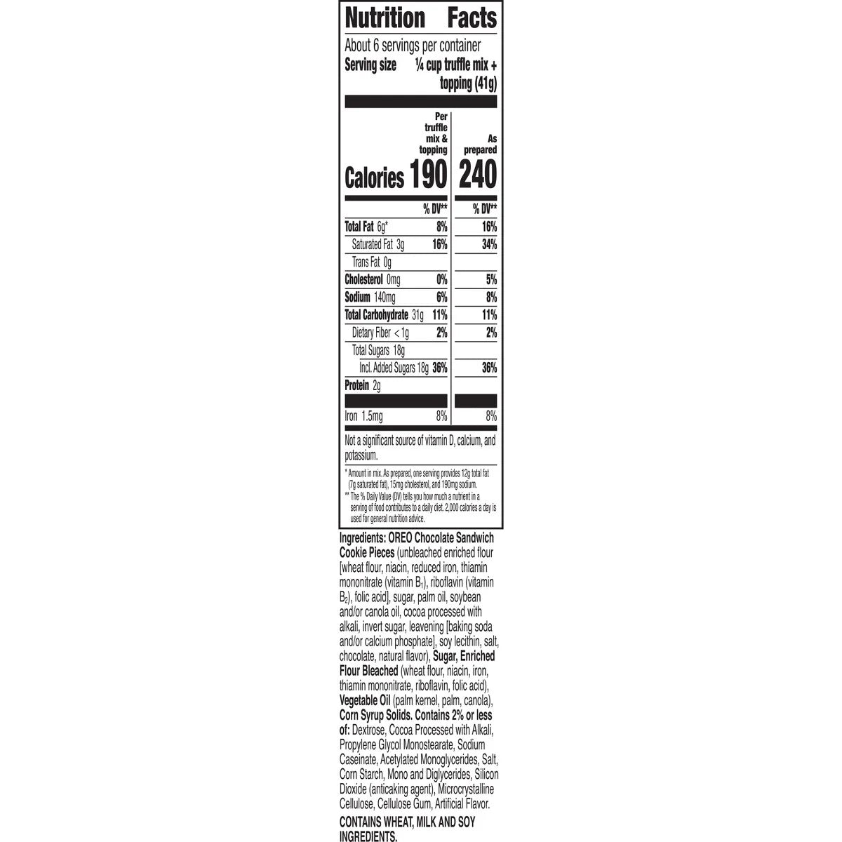 Betty Crocker Oreo Truffle Mix - 8.6oz: No Artificial Sweeteners, No High Fructose Corn Syrup