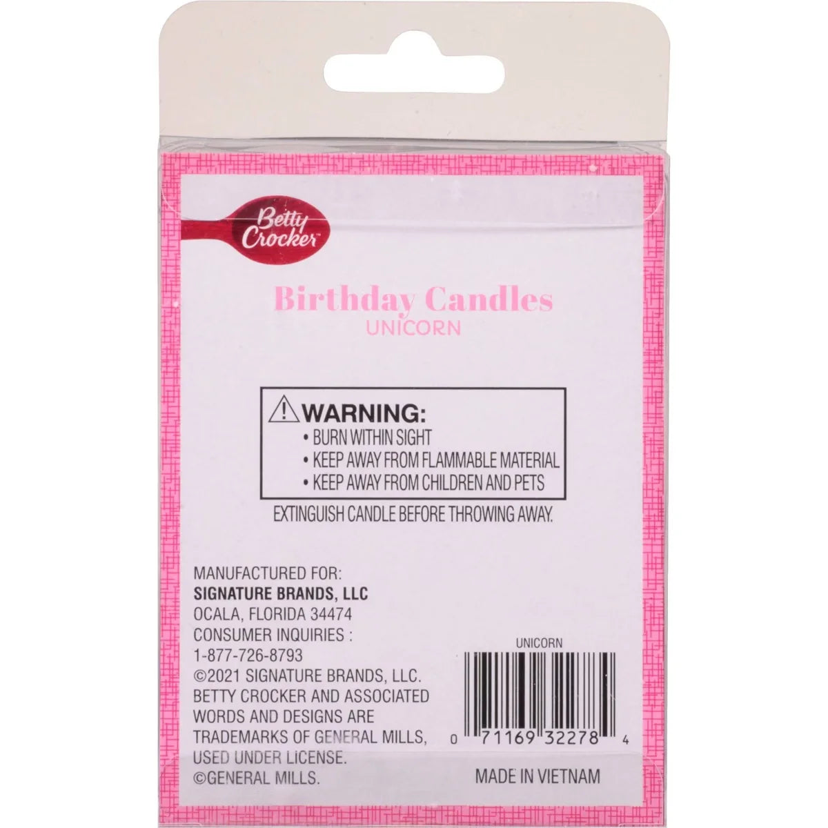 Betty Crocker Premium Unicorn Birthday Candles 3ct