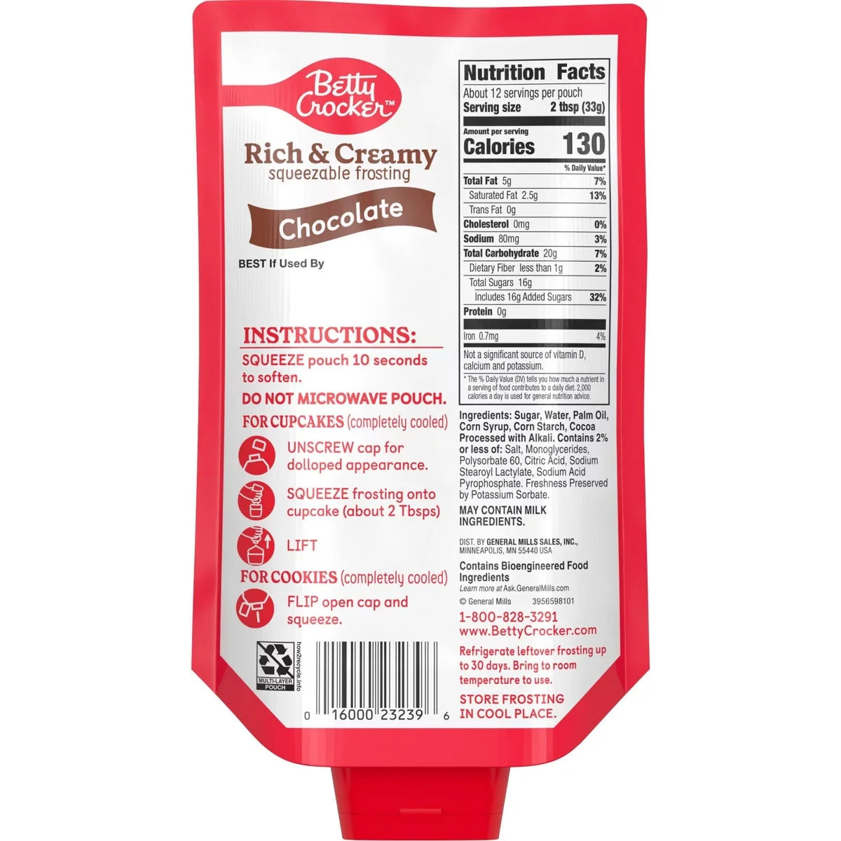 Betty Crocker Squeezable Chocolate Frosting - 14.5oz