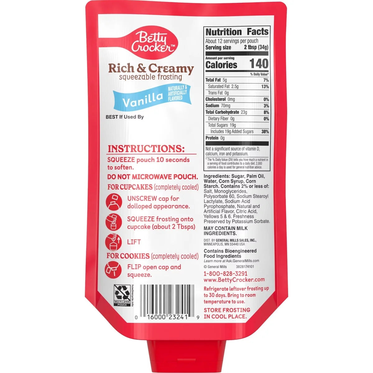 Betty Crocker Squeezable Vanilla Frosting - 14.5oz