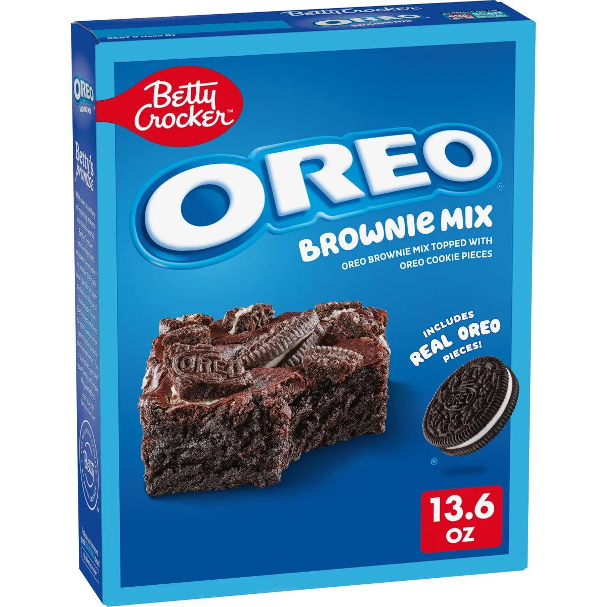 Betty Crocker Oreo Brownie Mix Topped with Oreo Cookie Pieces - 13.6oz: No Artificial Preservatives, No High Fructose Corn Syrup