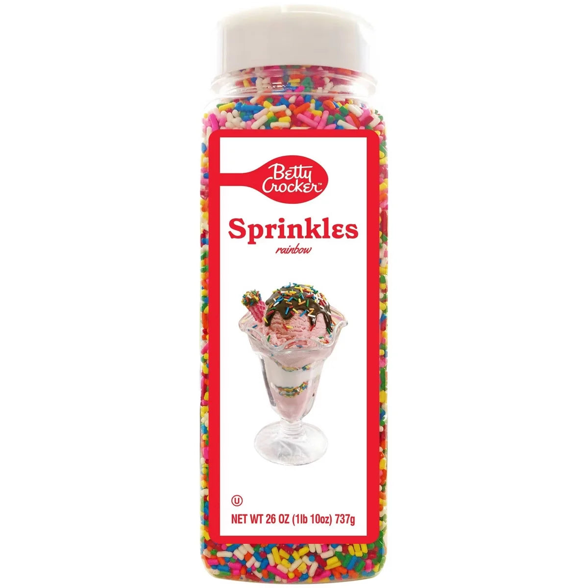 Betty Crocker Party Size Rainbow Sprinkle Bottle - 26oz