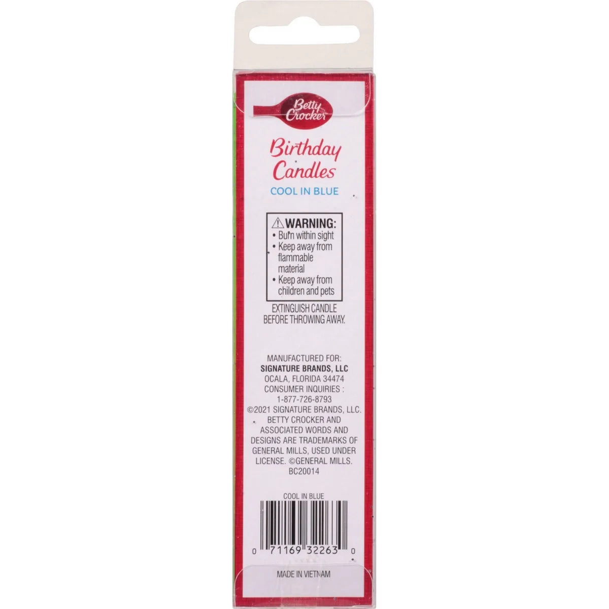 Betty Crocker Premium Birthday Candles Cool in Blue Tall Pillars