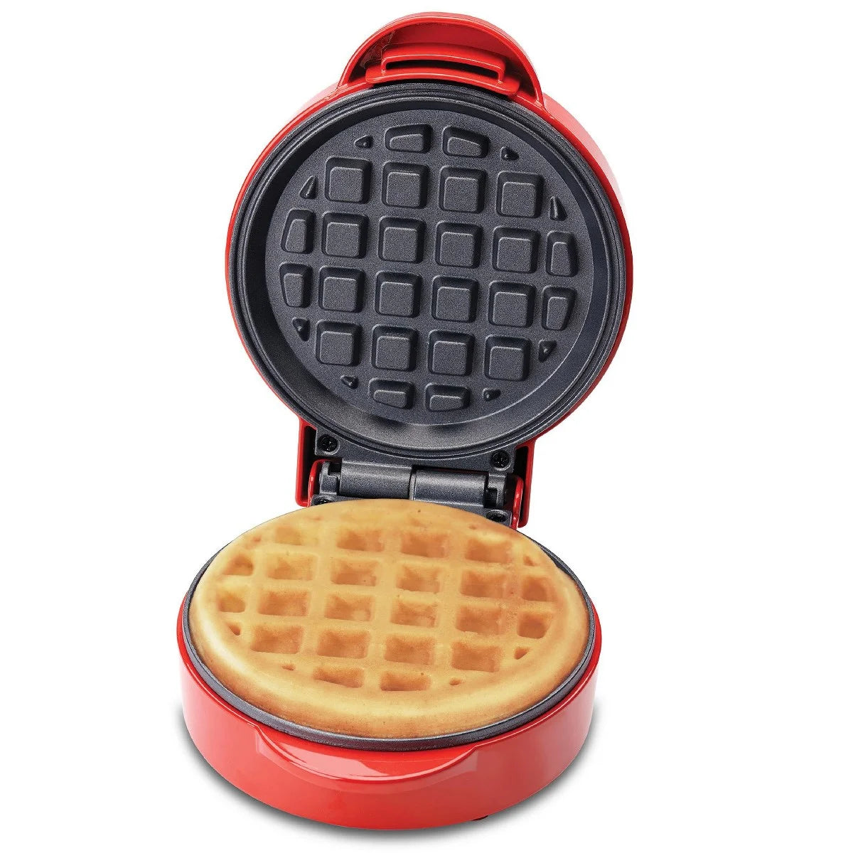 Betty Crocker Mini Waffle Maker, 550W Compact Kitchen Appliance, Makes 4.5" Waffle, 4.9" Non-Stick Plates, Recipes Included, BC-4888R, Red