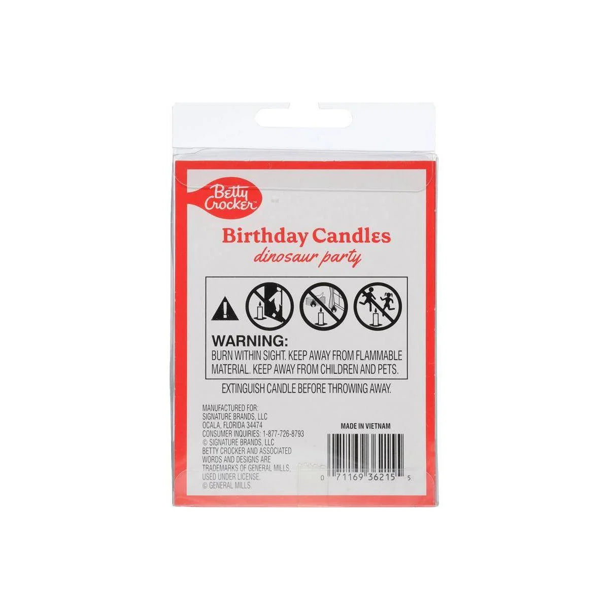 Betty Crocker Premium Dinosaur Birthday Candles 3ct