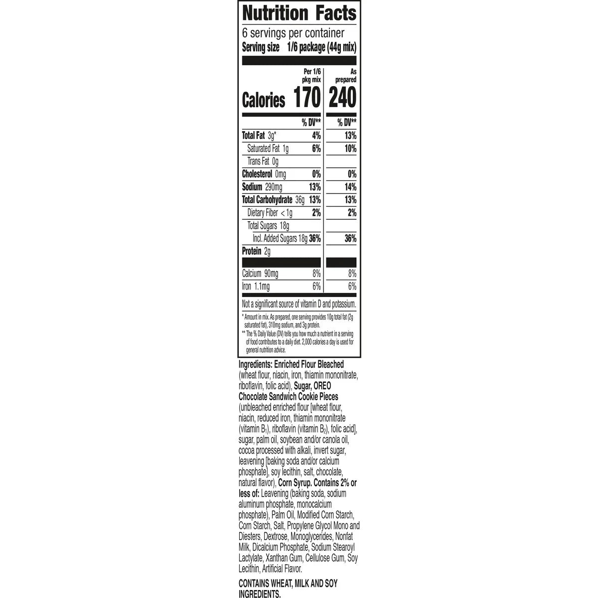 Betty Crocker Oreo White Cake - 9.3oz: No Artificial Sweeteners