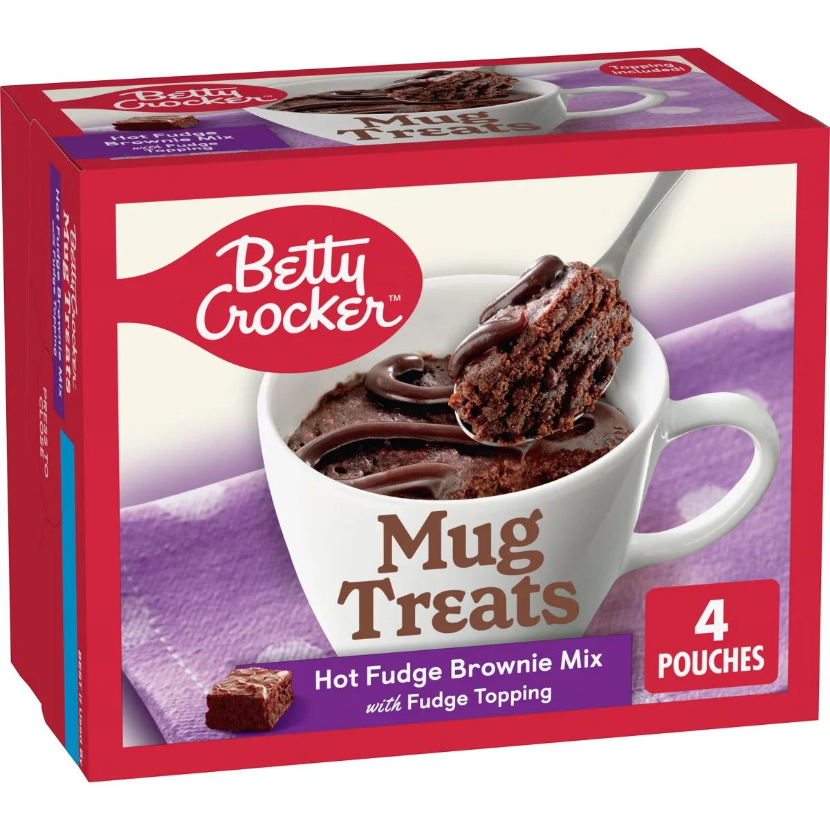 Betty Crocker Mug Treats Hot Fudge Brownie Cake Mix - 13.9oz/4ct: No Artificial Sweeteners