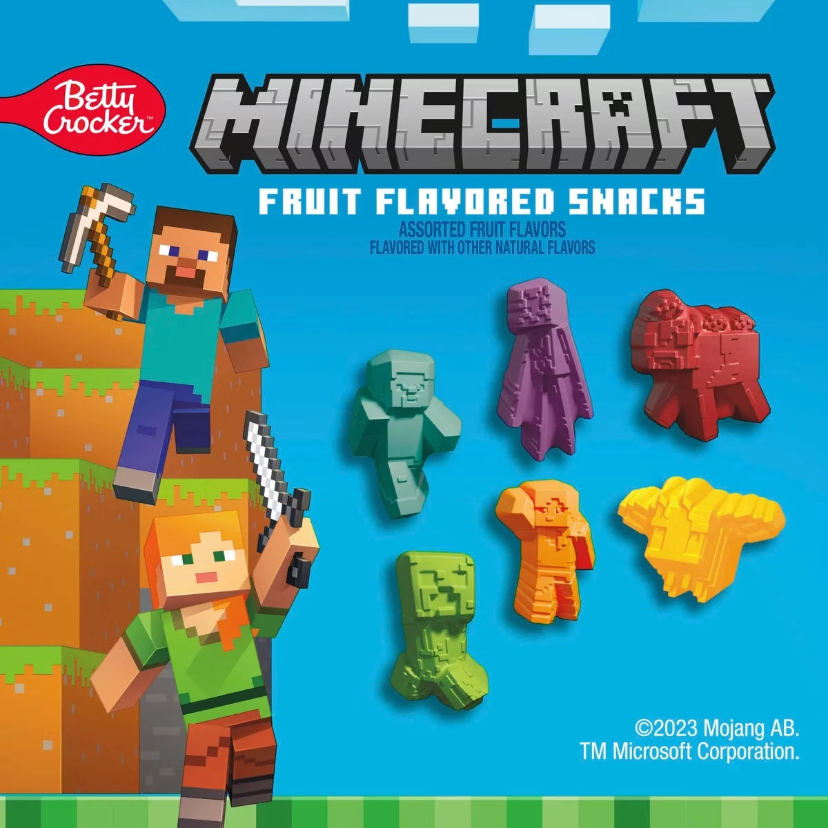 Betty Crocker Minecraft Fruit Snacks - 8oz/10ct: Gluten-Free, Fat-Free, No High Fructose Corn Syrup