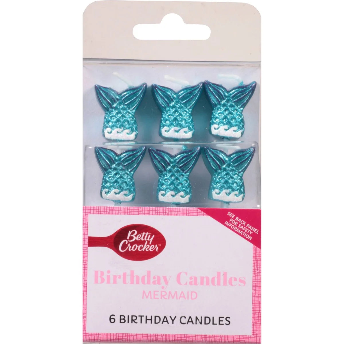 Betty Crocker Premium Mermaid Birthday Candles: Wax Material, 0.066 lbs