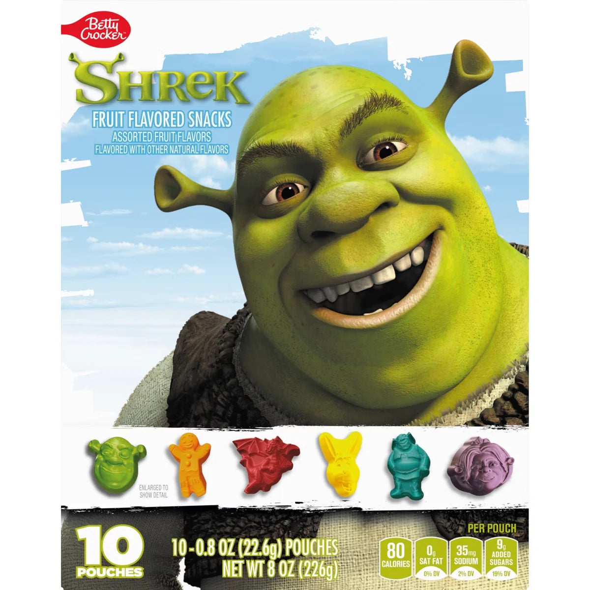 Betty Crocker Fruit Snacks Shapes Shrek - 8oz/10ct