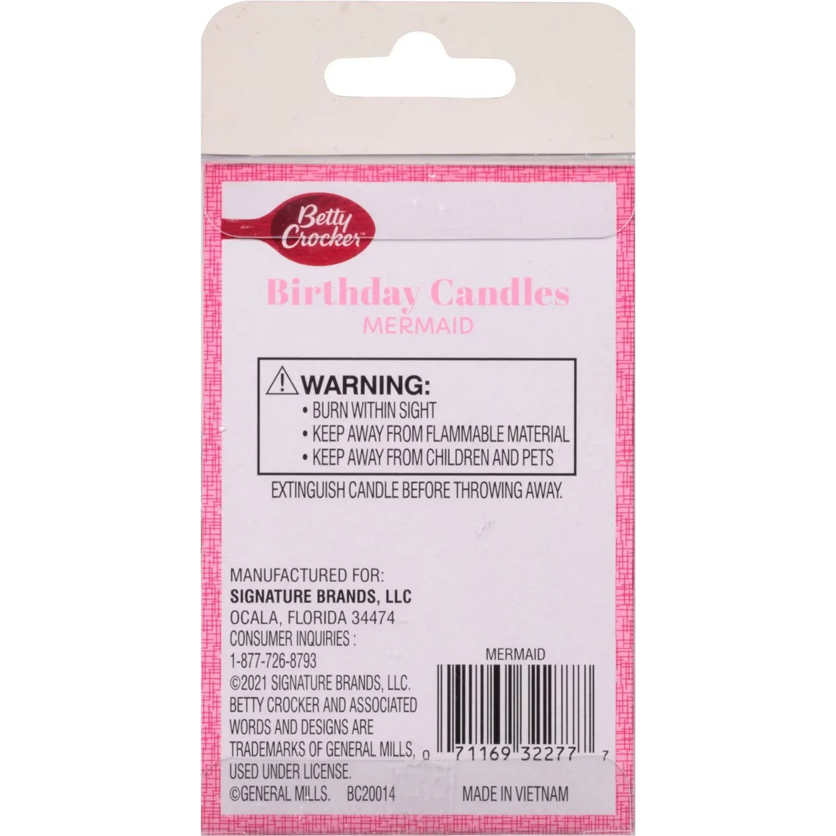 Betty Crocker Premium Mermaid Birthday Candles: Wax Material, 0.066 lbs