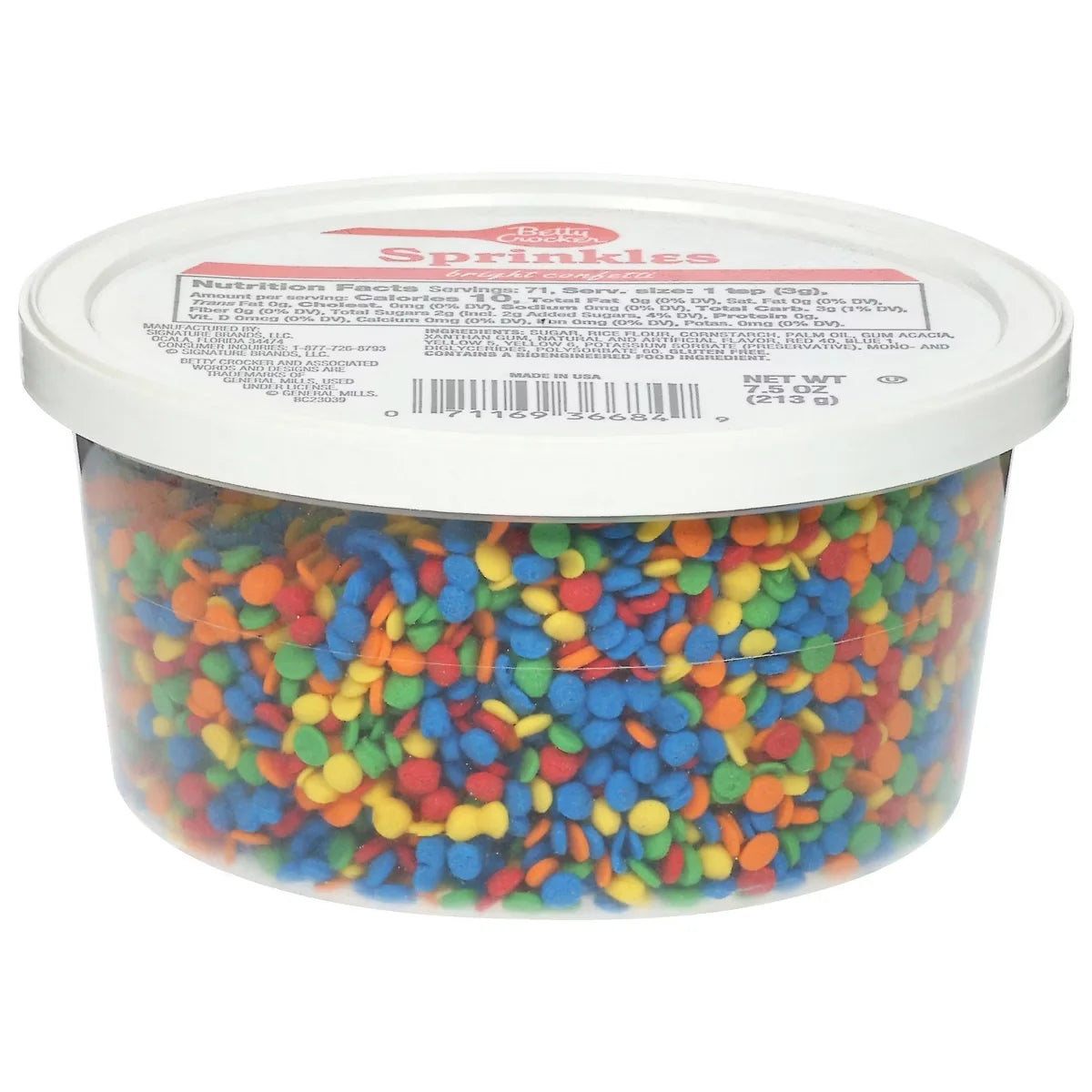 Betty Crocker Bright Confetti Sprinkles Tub - 7.5oz