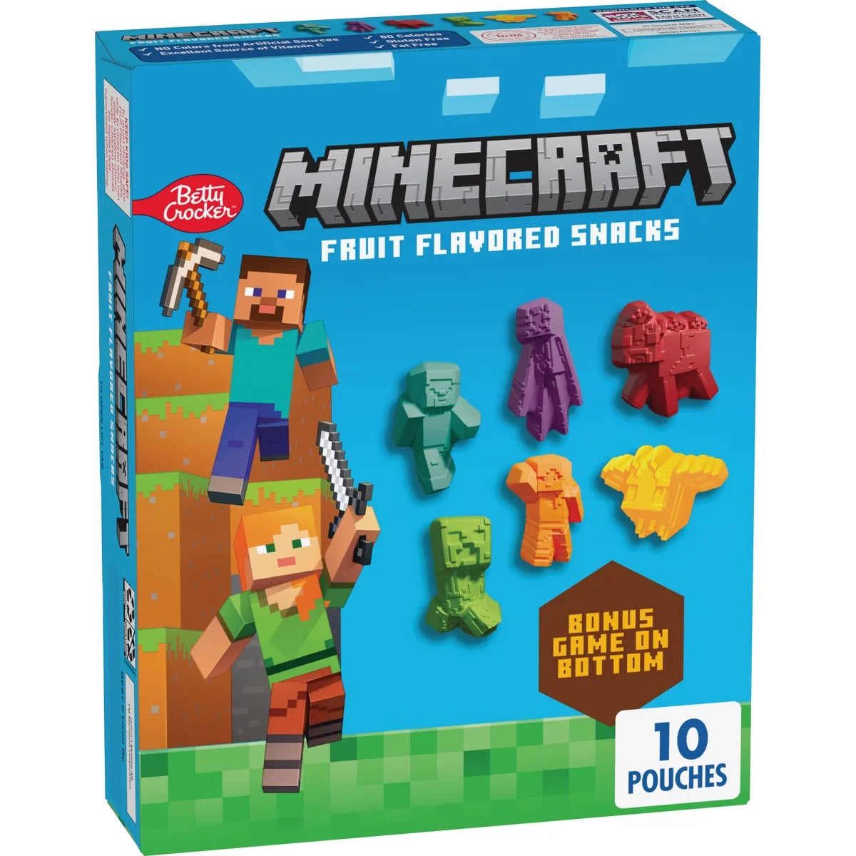 Betty Crocker Minecraft Fruit Snacks - 8oz/10ct: Gluten-Free, Fat-Free, No High Fructose Corn Syrup