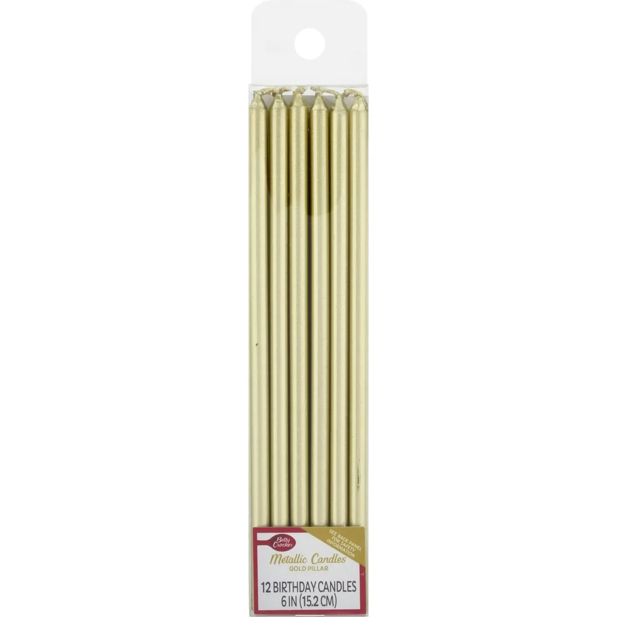Betty Crocker Premium Birthday Candles Metallic Tall Pillars 12ct